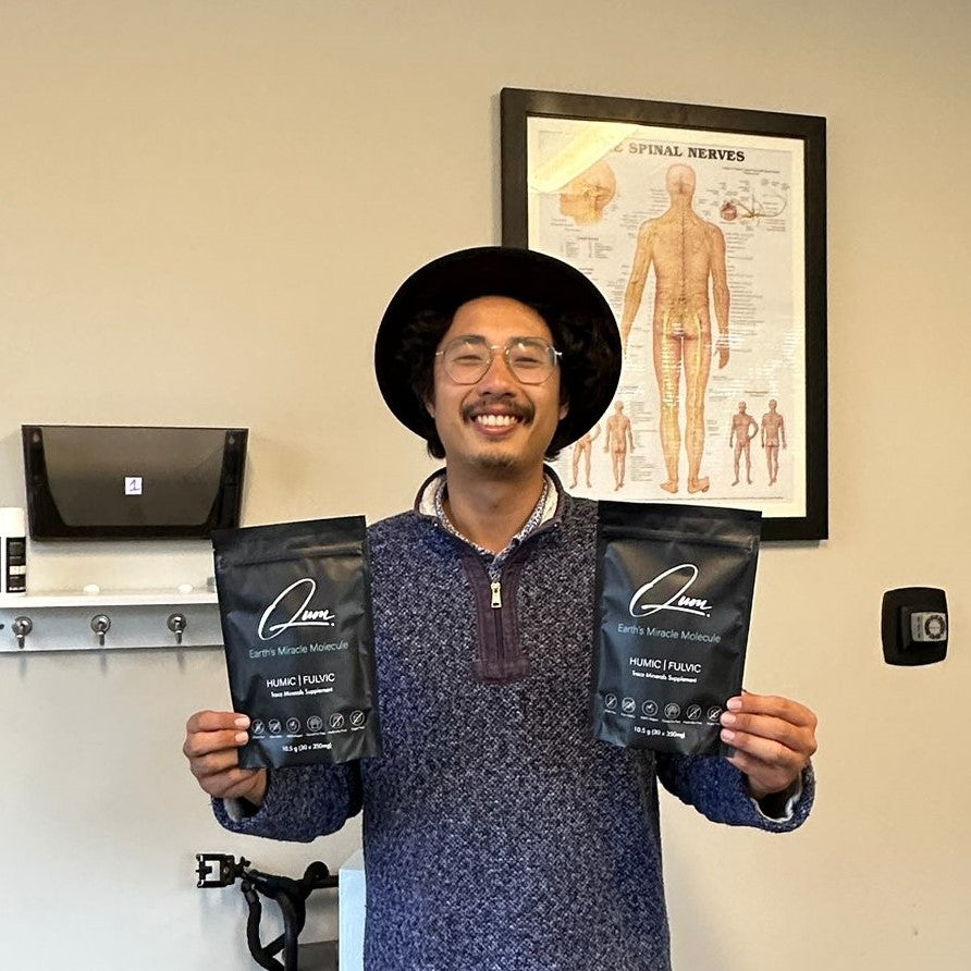 Dr. Austin Quon with his Quon Humic-Fulvic Trace Minerals Supplement